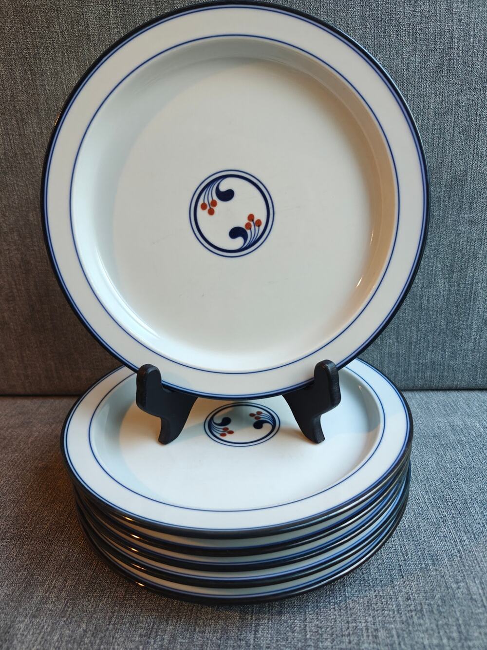 Vintage Dansk Bistro Aalborg Salad Plates 8.5" Center Berry Design Japan - 6
